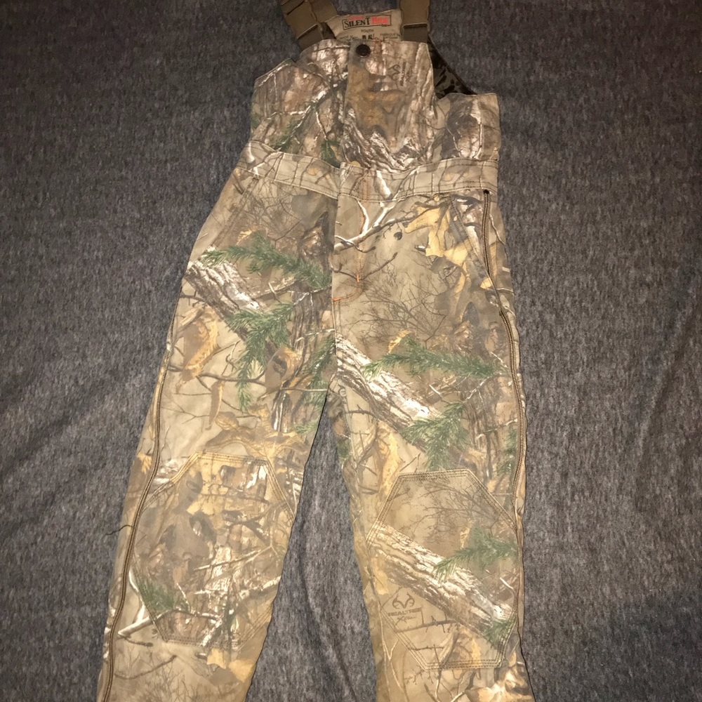 Youth adjustable coveralls bibs camo unisex med.